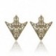 Vintage bronz - Vintage bronz 2Pc Spike Stud háromszög blúz ingek galléros nyakcsúcs nyak tipp bross Pin lánc Punk