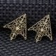 Vintage bronz - Vintage bronz 2Pc Spike Stud háromszög blúz ingek galléros nyakcsúcs nyak tipp bross Pin lánc Punk