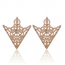 Arany - Arany 2Pc Spike Stud háromszög blúz ingek galléros nyakcsúcs nyak tipp bross Pin lánc Punk