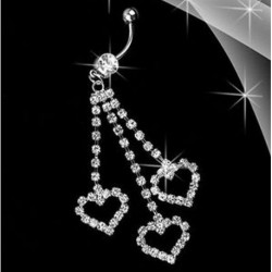 * 18 - * 18 Rhinestone Dangle test Piercing ékszer labda súlyzó bár hasa gomb Navel Ring