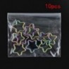 Többszínű csillag 10PCS - Többszínű csillag 10PCS 10 rozsdamentes acél szívgyűrű Piercing karika Helix porc Tragus
