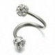 1db Crystal rozsdamentes acél csavaros fül hélix porc test piercing fülbevaló