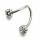 1db Crystal rozsdamentes acél csavaros fül hélix porc test piercing fülbevaló