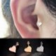 Rózsa arany - Rózsa arany 2db Piercing Tragus fülbevaló porc hélix szív alakú fül studs ékszer szett