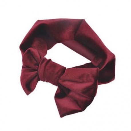 Bor vörös - Bor vörös Puha baba / lányok gyerekek kisgyermek íj hajpánt fejpánt Turban nagy csomó fej-Wrap JP