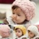 Piros - Piros Aranyos baba gyerekek lányok kisgyermek téli meleg kötött horgolt beret sapka sapka kalap