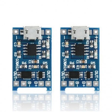 2PCS 5V Micro USB 1A 18650 lítium akkumulátor töltő tábla töltőmodul ÚJ 2PCS 5V Micro USB 1A 18650 lítium akkumulátor