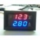 Piros   kék 100V 10A feszültségmérő mérőműszer, kék, piros, LED, DC, kettős, digitális feszültségmérő