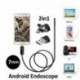 2M 10M Android PC HD endoszkóp vízálló kígyó Borescope USB ellenőrző kamera 7MM