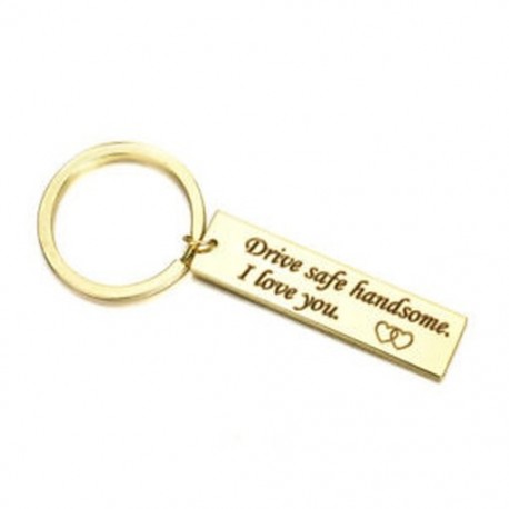 Arany (biztonságos biztonságos) Biztonságos meghajtó szükségem van rám Unisex DIY rozsdamentes acél kulcstartó