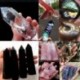 * 9 Természetes Aura lemuriai kvarc kristálykövek Point minta minta gyógyító medál