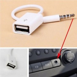 3,5 mm-es férfi Jack USB 2.0-as női AUX Audio Plug Converter Car Adapter kábel mp3