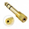 6.5mm 1/4 férfi 1/8 3,5 mm-es női fejhallgató sztereó audio jack adapter csatlakozó arany