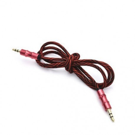 Piros 1M 3.5mm AUX Audio TRS Jack kábel Nylon hímzett csatlakozó sztereó autós telefonhoz