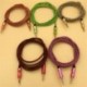 Zöld 1M 3.5mm AUX Audio TRS Jack kábel Nylon hímzett csatlakozó sztereó autós telefonhoz