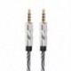 Piros 3,5 mm-es AUX audio TRS Jack kábel Nylon hímzett csatlakozó sztereó autós számítógéphez 1M