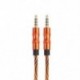 Piros 3,5 mm-es AUX audio TRS Jack kábel Nylon hímzett csatlakozó sztereó autós számítógéphez 1M