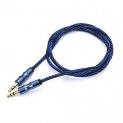 Kék 3,5 mm-es AUX audio TRS Jack kábel Nylon hímzett csatlakozó sztereó autós számítógéphez 1M