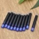 Kék 20db 20Pcs íróeszköz eldobható fekete kék töltőtoll tintapatron utántöltő