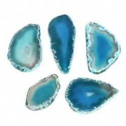 Kék Új agát polírozott, szabálytalan kristályszelet Brazília Gyógyító Reiki kő medál JP