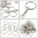 Nagykereskedelmi üres ezüst kulcstartó 4 link lánc kulcsa osztott gyűrűk DIY ékszer készítés