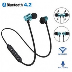 Kék Bluetooth 4.2 sztereó fülhallgató fülhallgató vezeték nélküli fülhallgató mágneses fejhallgató