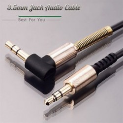 1M 3,5 mm-es jack audiokábel Férfi és férfi 90 fokos jobbszögű lapos Aux kábel Új