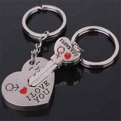 Szerelem ajándék szív kulcs kulcstartó készlet kulcstartó gyűrű szerető Valentin nap ajándék 1 pár