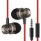 Fekete 3,5 mm-es fülbe sztereó fejhallgató fülhallgató Super Bass Music Earbuds fülhallgató mikrofonnal