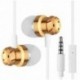 Piros 3,5 mm-es fülbe sztereó fejhallgató fülhallgató Super Bass Music Earbuds fülhallgató mikrofonnal