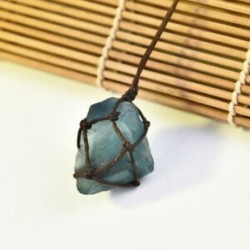 * 2 Természetes kőTourmaline Retro nyers drágakő medál Crystal kézzel szőtt Jet Stone