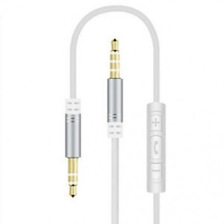 fehér 3,5 mm-es kiegészítő Aux-férfi és férfi sztereó hangkábel-kábel iPod autó MP3-PC-hez