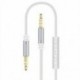 fehér 3,5 mm-es kiegészítő Aux-férfi és férfi sztereó hangkábel-kábel iPod autó MP3-PC-hez