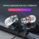 Piros C típusú USB-C fülhallgató fülhallgató fülhallgató fülhallgatóval