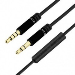 Fekete 3,5 mm-es férfi-férfi Aux-kábel-kábel Kiegészítő sztereó audiokábel PC iPod MP3-hoz