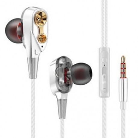 fehér 7D HIFI fülhallgató fülhallgató Dual Dynamaic illesztőprogram Super Bass sztereó fejhallgató fejhallgató