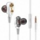 fehér 7D HIFI Super Bass sztereó fül fülhallgató Dual Dynamaic vezető fejhallgató fejhallgató