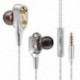 Ezüst 7D HIFI Super Bass sztereó fül fülhallgató Dual Dynamaic vezető fejhallgató fejhallgató