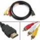 HDMI - 3-RCA AV kábel - Másfél méter hosszú csatlakozó