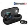Fekete (Bluetooth 5.0) Vezeték nélküli Bluetooth Earbuds w / Mic True Bass ikrek Stereo In-Ear fülhallgató