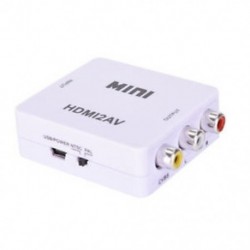 fehér Mini HDMI - RCA AV / CVBS adapter HD 1080P HDMI2AV Video Converter TV-hez
