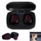 Fekete   piros Mini True vezeték nélküli Bluetooth fülhallgató fülhallgató HIFI fülhallgatóval