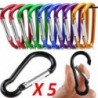 5X alumínium D-gyűrű karabiner kulcslánc csipesz Snap horog Kemping Karabiner kulcstartó