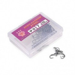 7 * 100db 10 méretű fekete válogatott horgászpálcás élezett horog Fishhook jig