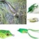 5db véletlenszerű 5db halászati csalik Nagy béka Topwater Crankbait horog Bass zsákmány eszköz