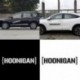fehér Hoonigan Ken Block Drift JDM autós matricák matricák motorkerékpárhoz AUTO 19 * 4cm