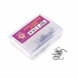 3 * 100db 10 méretű válogatott horgászpálcás élezett horog Fishhook Jig feketék JP