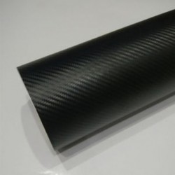 Fekete 3D-s szénszálas matt vinilfóliás automata laplapos tekercs matrica dekor 12 &quot x50&quot