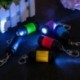 Kék 1db USB újratölthető LED-es villanófényű lámpa zsebkulcs kulcstartó vízálló