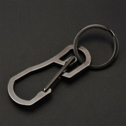 Fekete Rozsdamentes acél mászó karabiner kulcstartó csipesz horog csat kulcstartó kültéri